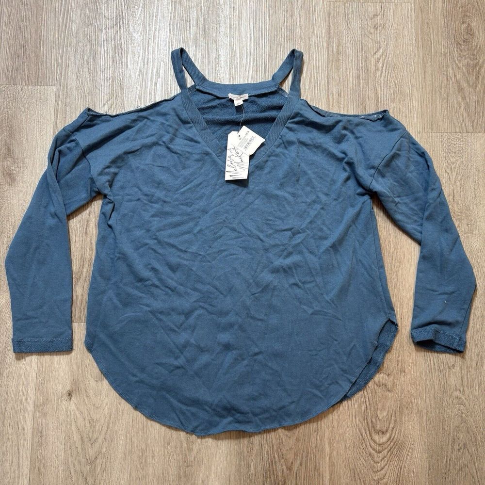 Melrose & Market Pullover Sweater Womens Size Large Cold Shoulder Blue‎ New NWT